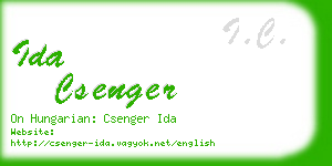 ida csenger business card